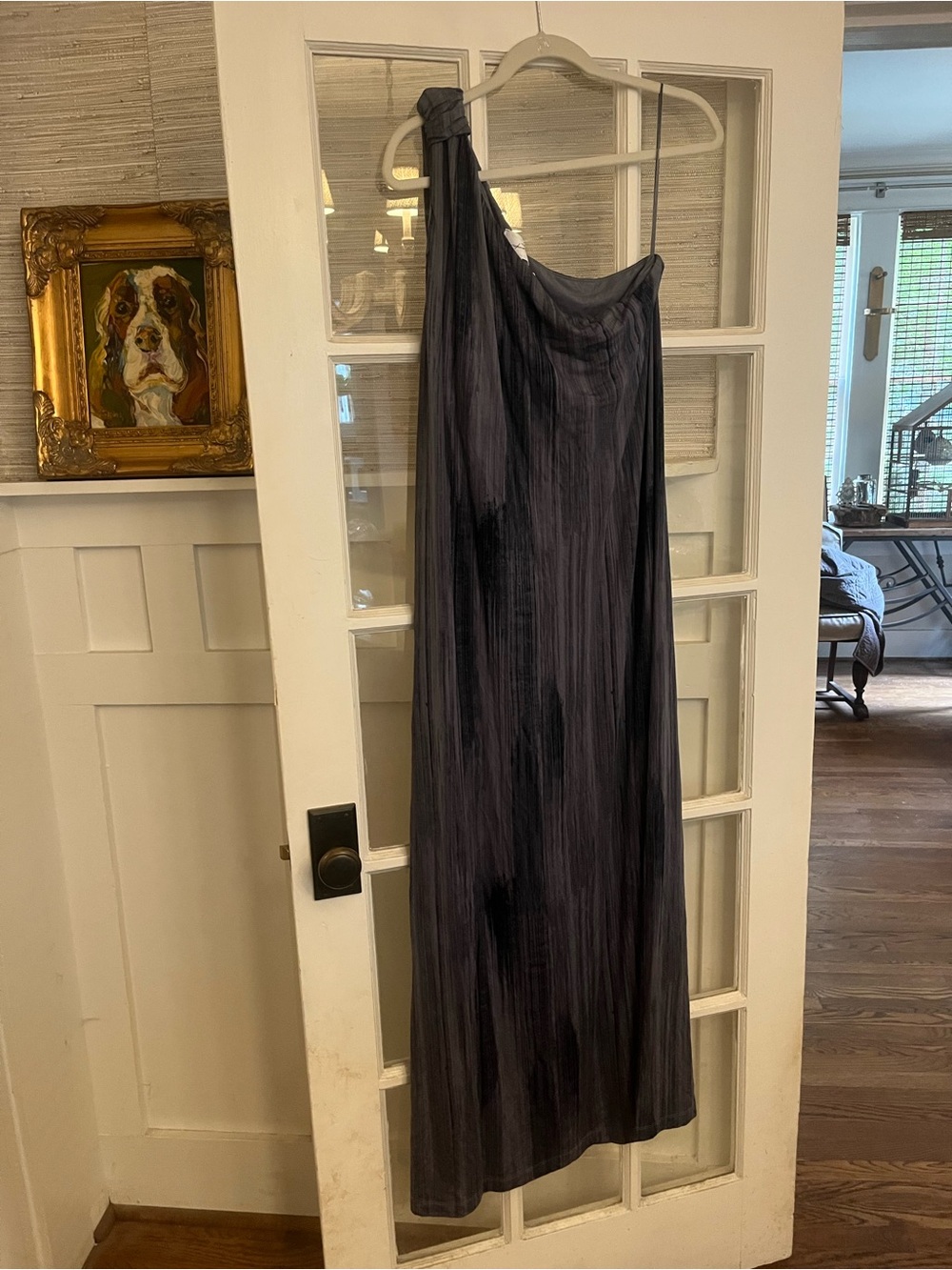 Soma One-Shoulder Maxi Dress in Charcoal